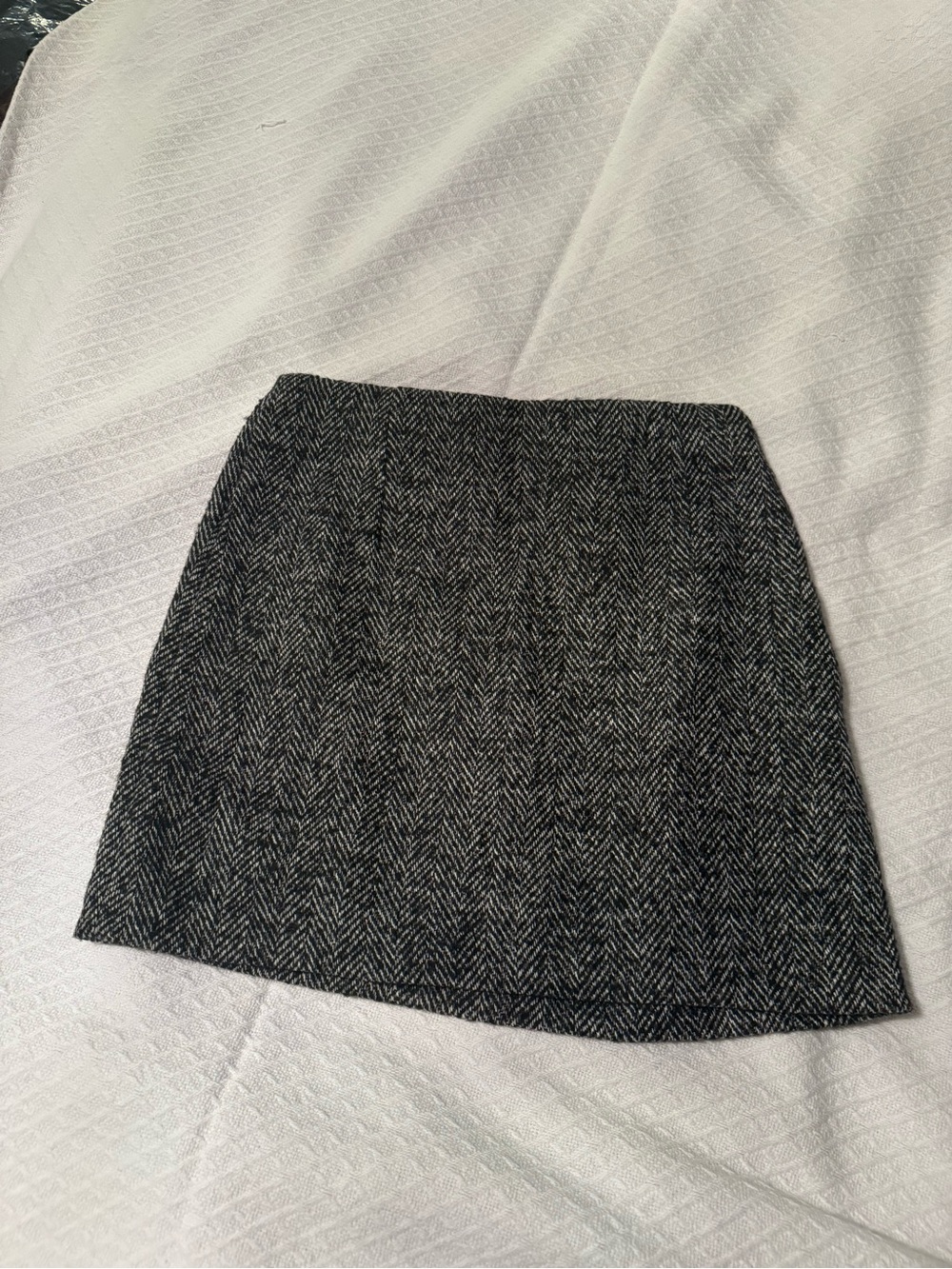 Classic Black Herringbone Mini Skirt